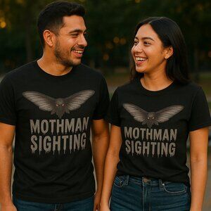 Mothman Sighting T-Shirt, Cryptid, Graphic Tee, Unisex, Softstyle, Breathable